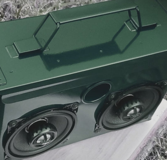 30 CAL AMMO CAN BLUETOOTH SPEAKER IN AMMO CAN GREEN $185.00